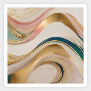 Abstract curved lines of golden colors Sticker